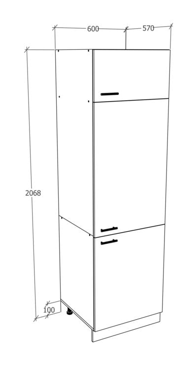 Produktbild: K&uuml;chenschrank B. 60 cm Hochschrank K&uuml;che Esilo