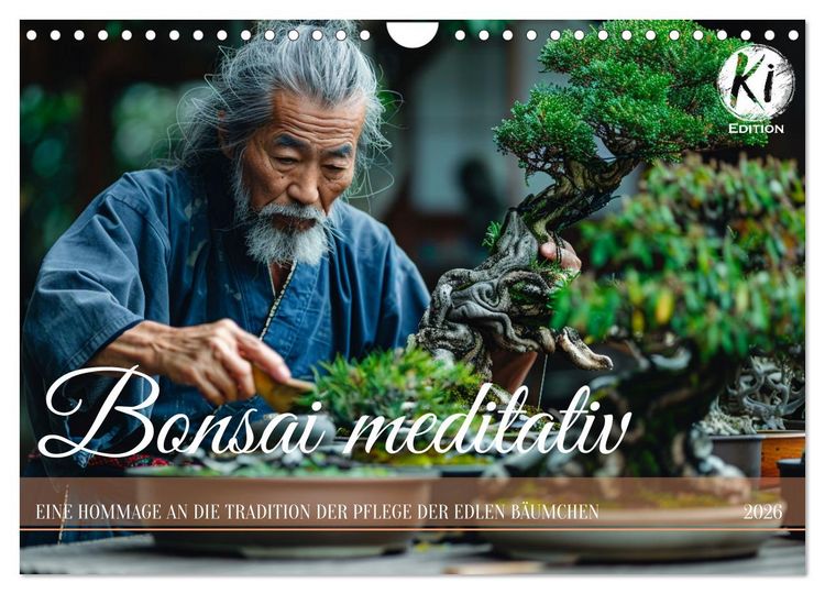 Produktbild: Bonsai meditativ (Wandkalender 2026 DIN A4 quer), CALVENDO Monatskalender