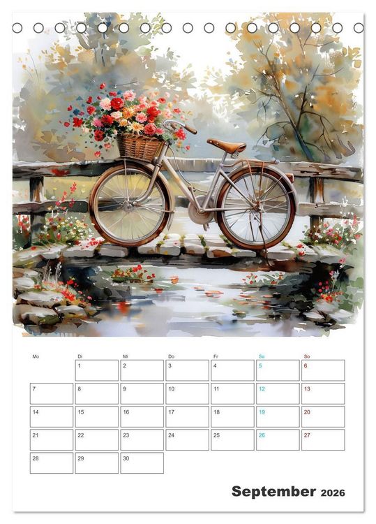 Produktbild: Fahrradpoesie (Tischkalender 2026 DIN A5 hoch), CALVENDO Monatskalender
