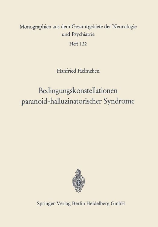 Produktbild: Bedingungskonstellationen paranoid-halluzinatorischer Syndrome