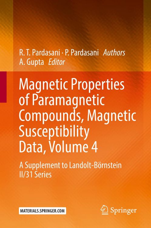 Produktbild: Magnetic Properties of Paramagnetic Compounds, Magnetic Susceptibility Data, Volume 4