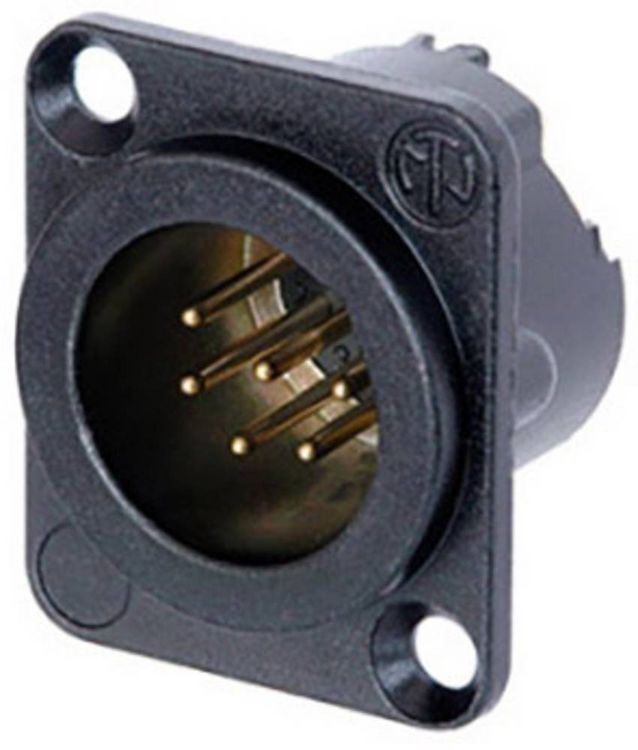 Produktbild: Neutrik NC6MD-LX-B-CON XLR-Steckverbinder Flanschstecker, Kontakte gerade Polzahl: 6 Schwarz 1 St.