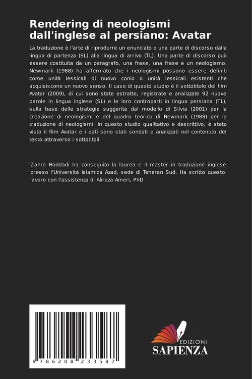 Produktbild: Rendering di neologismi dall'inglese al persiano: Avatar