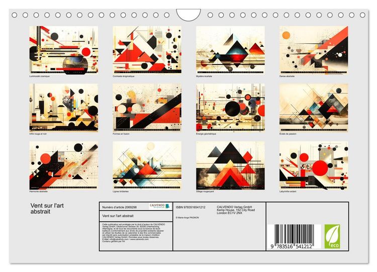 Produktbild: Vent sur l'art abstrait (Calendrier mural 2026 DIN A4 vertical), CALVENDO calendrier mensuel
