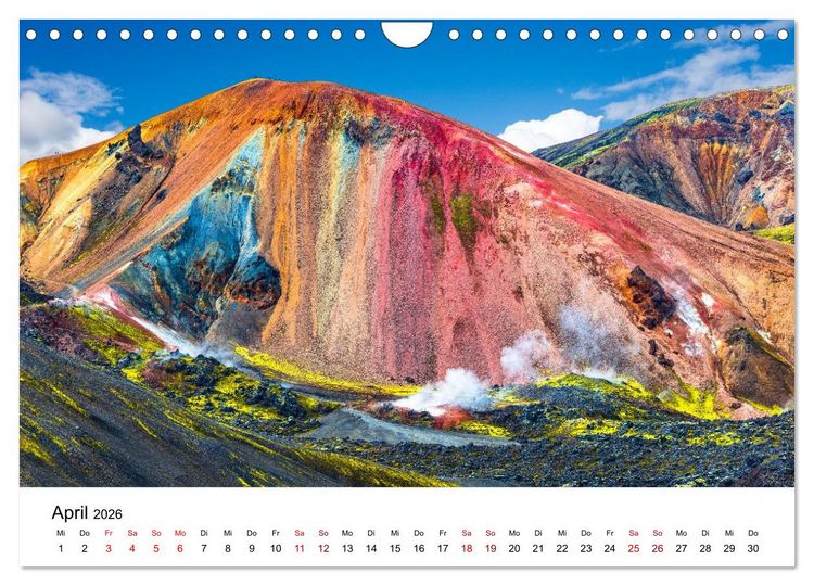 Produktbild: Island, Land aus Feuer und Eis: Sich st&auml;ndig neu formende Erde (Wandkalender 2026 DIN A4 quer), CALVENDO Monatskalender