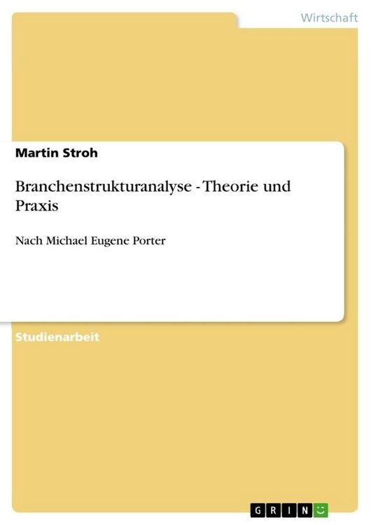 Produktbild: Branchenstrukturanalyse - Theorie und Praxis