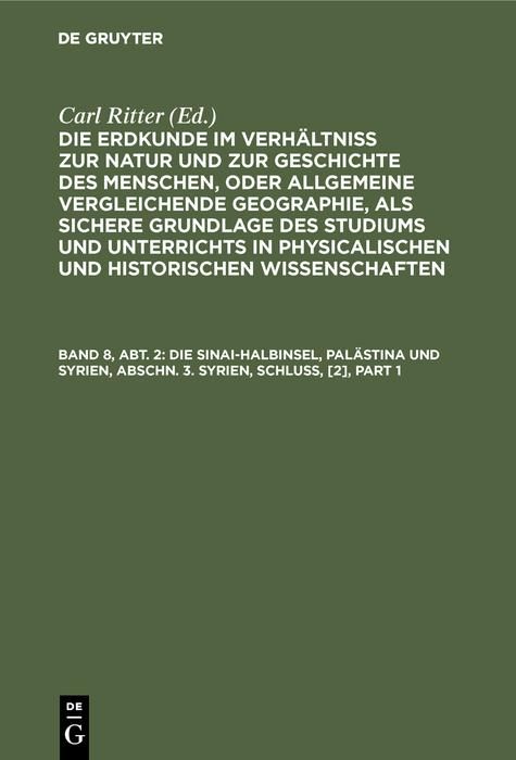 Produktbild: Die Sinai-Halbinsel, Pal&auml;stina und Syrien, Abschn. 3. Syrien, Schlu&szlig;, [2]