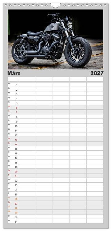 Produktbild: Familienplaner 2027 - Best of Custom- and Showbikes mit 5 Spalten (Wandkalender, 21 x 45 cm) CALVENDO