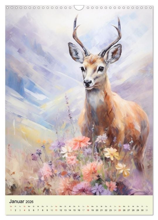 Produktbild: Europas Wildtiere. Aquarelle von den Bewohnern der W&auml;lder und Berge (Wandkalender 2026 DIN A3 hoch), CALVENDO Monatskalender