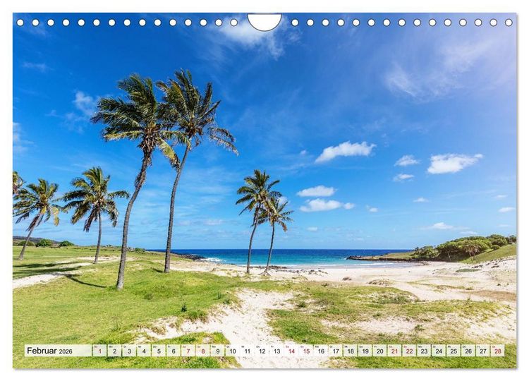Produktbild: Die Osterinsel &ndash; Mythen, Moai und wilde Sch&ouml;nheit (Wandkalender 2026 DIN A4 quer), CALVENDO Monatskalender