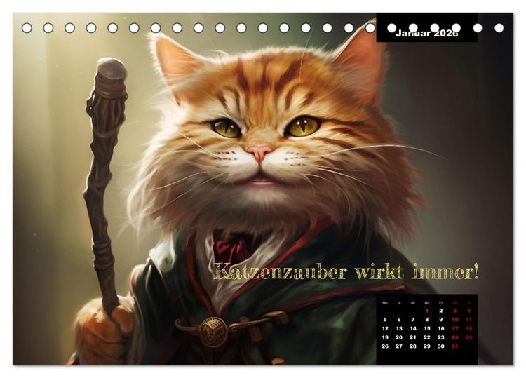 Produktbild: Katzen k&ouml;nnen alles, au&szlig;er traurig. (Tischkalender 2026 DIN A5 quer), CALVENDO Monatskalender