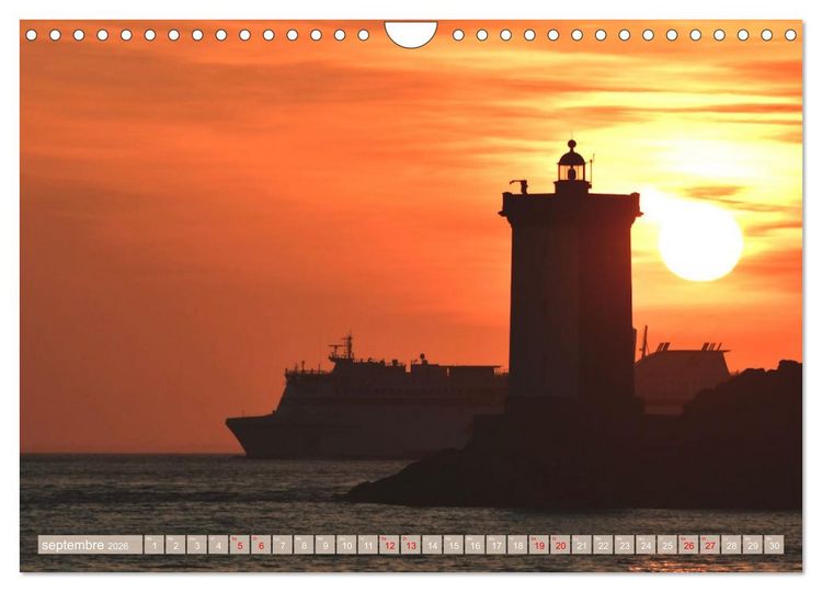Produktbild: Couchers de soleil sur Kermorvan (Calendrier mural 2026 DIN A4 vertical), CALVENDO calendrier mensuel