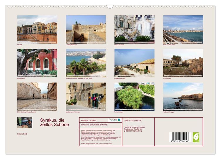 Produktbild: Syrakus, die zeitlos Sch&ouml;ne (hochwertiger Premium Wandkalender 2026 DIN A2 quer), Kunstdruck in Hochglanz