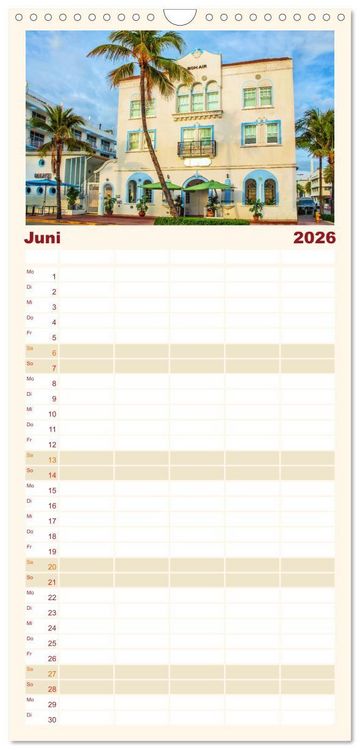 Produktbild: Familienplaner 2026 - Miami - pulsierende Metropole mit 5 Spalten (Wandkalender, 21 x 45 cm) CALVENDO