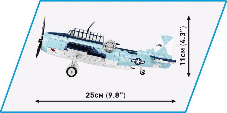 Produktbild: COBI Historical Collection 5752 - Grumman TBF Avenger, Kampfflugzeug, WWII, 392 Klemmbaustein, Bausatz
