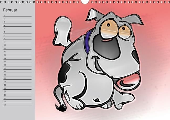Produktbild: Hunde-Geburtstagskalender / Witziger Cartoon-Kalender (Wandkalender immerw&auml;hrend DIN A3 quer)