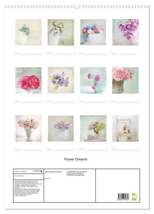 Produktbild: Flower Dreams (Wandkalender 2026 DIN A2 hoch), CALVENDO Monatskalender