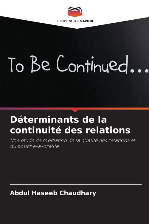 Produktbild: D&eacute;terminants de la continuit&eacute; des relations