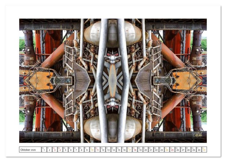 Produktbild: Faszination Spiegelung - Industrie und Technik (Tischkalender 2026 DIN A5 quer), CALVENDO Monatskalender