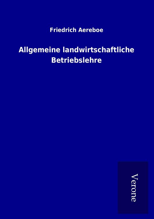 Produktbild: Allgemeine landwirtschaftliche Betriebslehre
