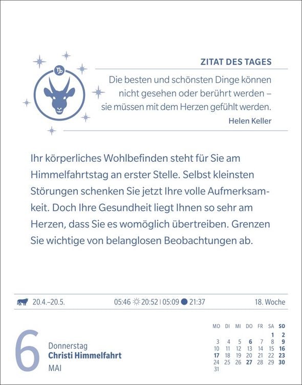 Produktbild: Steinbock Sternzeichenkalender 2027 - Tagesabrei&szlig;kalender - Ihr Horoskop f&uuml;r jeden Tag