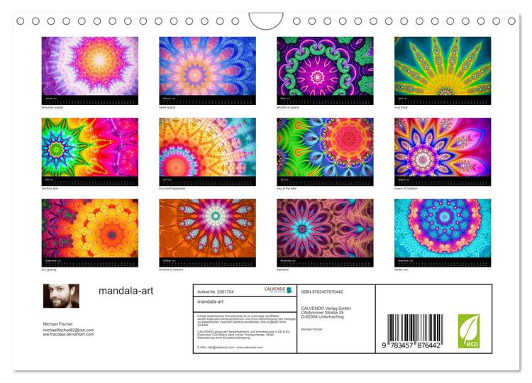 Produktbild: mandala-art (Wandkalender 2026 DIN A4 quer), CALVENDO Monatskalender
