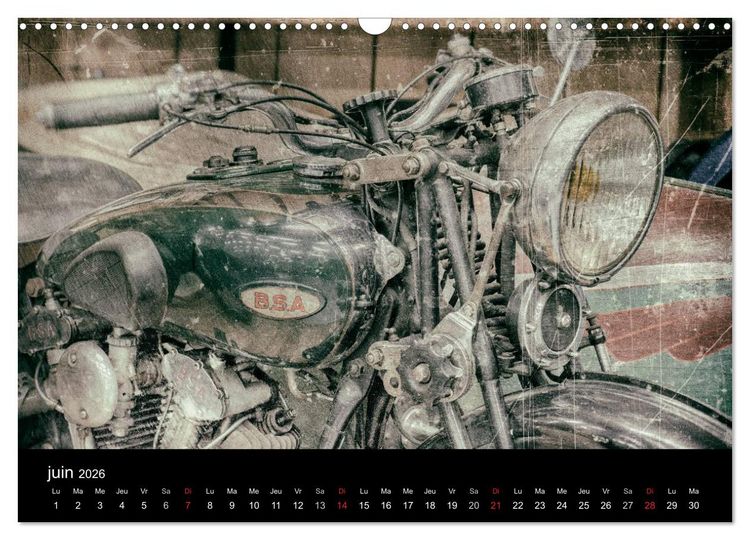 Produktbild: MOTOS VINTAGE (Calendrier mural 2026 DIN A3 vertical), CALVENDO calendrier mensuel