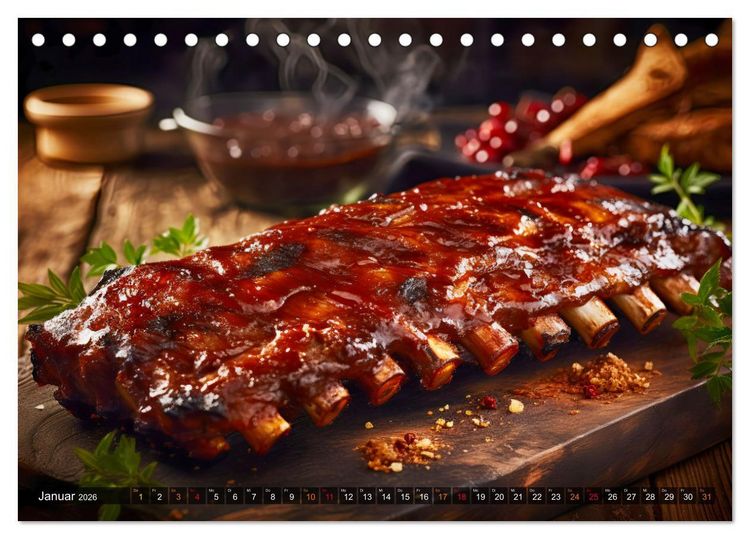 Produktbild: BBQ Feuerzauber - Grillkalender (Tischkalender 2026 DIN A5 quer), CALVENDO Monatskalender