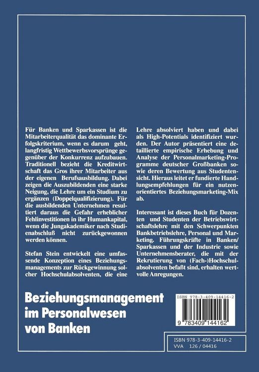 Produktbild: Beziehungsmanagement im Personalwesen von Banken