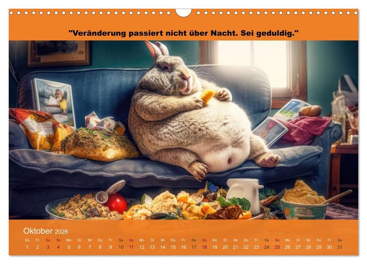 Produktbild: Der tierisch lustige Abnehmkalender (Wandkalender 2026 DIN A3 quer), CALVENDO Monatskalender