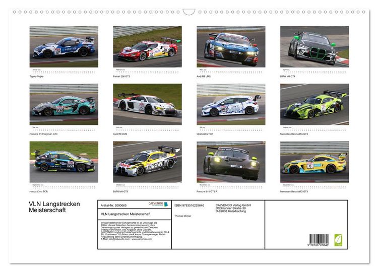 Produktbild: VLN Langstrecken Meisterschaft (Wandkalender 2026 DIN A2 quer), CALVENDO Monatskalender
