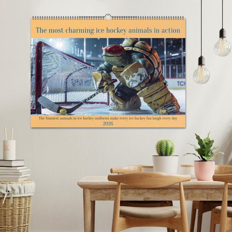 Produktbild: The most charming ice hockey animals in action (Wall Calendar 2026 DIN A2 landscape), CALVENDO 12 Month Wall Calendar