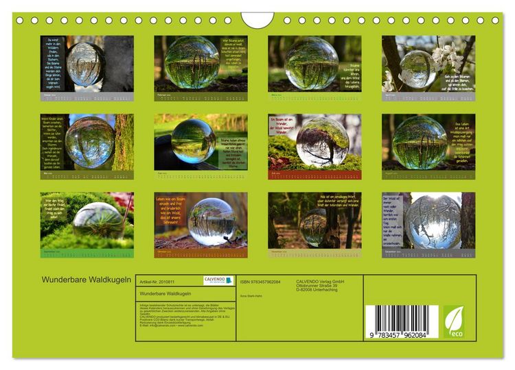 Produktbild: Wunderbare Waldkugeln (Wandkalender 2026 DIN A4 quer), CALVENDO Monatskalender