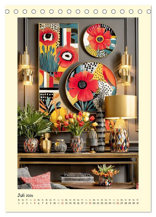 Produktbild: Edle Wandteller. Kunstvolle Designs in stilvollen Interieurs (Tischkalender 2026 DIN A5 hoch), CALVENDO Monatskalender