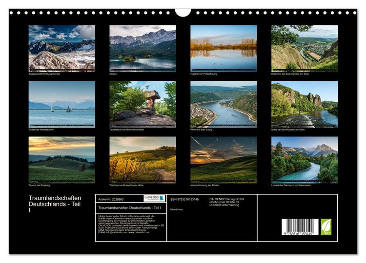 Produktbild: Traumlandschaften Deutschlands - Teil I (Wandkalender 2026 DIN A3 quer), CALVENDO Monatskalender