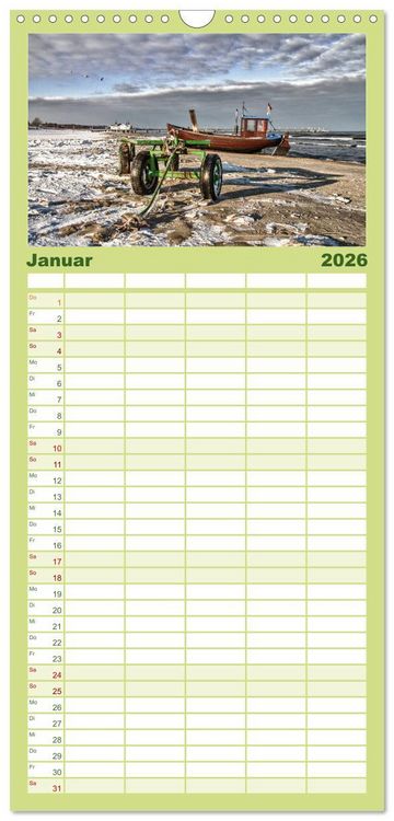 Produktbild: Familienplaner 2026 - Die Insel Usedom in Bildern mit 5 Spalten (Wandkalender, 21 x 45 cm) CALVENDO