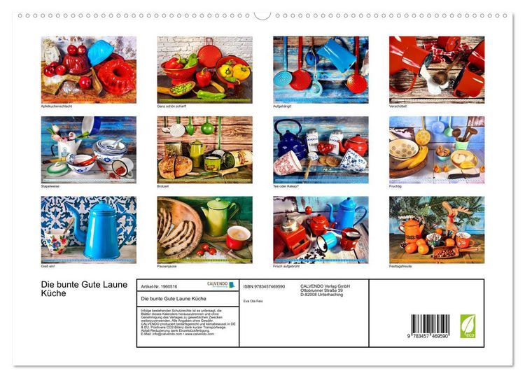 Produktbild: Die bunte Gute Laune K&uuml;che (hochwertiger Premium Wandkalender 2026 DIN A2 quer), Kunstdruck in Hochglanz