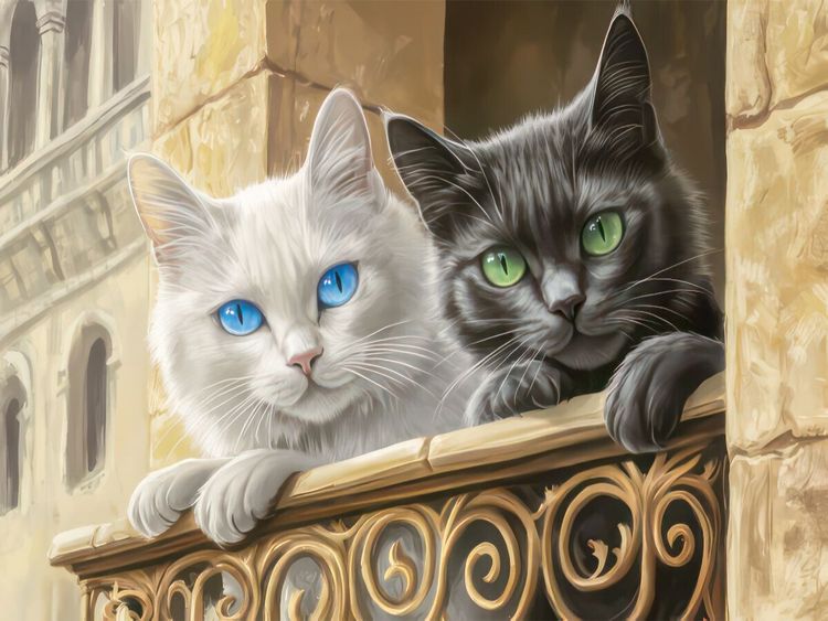 Produktbild: CALVENDO Puzzle Illustrationen von Katzen | 1000 Teile Lege-Gr&ouml;&szlig;e 64x48cm Foto-Puzzle f&uuml;r gl&uuml;ckliche Stunden