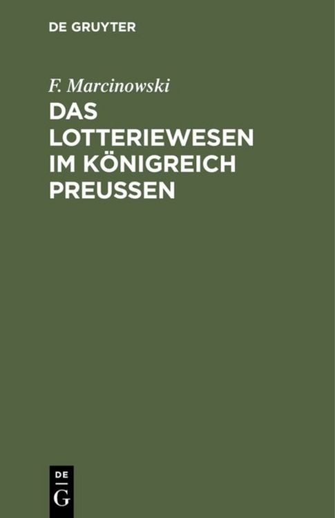 Produktbild: Das Lotteriewesen im K&ouml;nigreich Preu&szlig;en