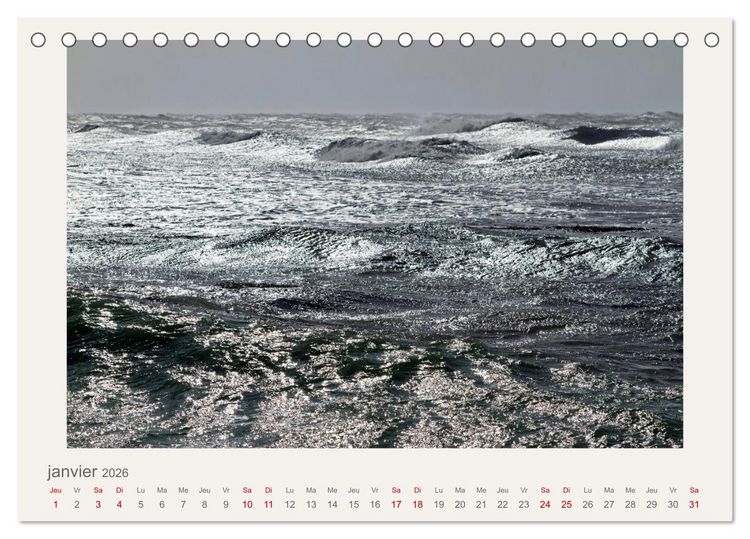 Produktbild: La mer sous le ciel (Calendrier de bureau 2026 DIN A5 vertical), CALVENDO calendrier mensuel