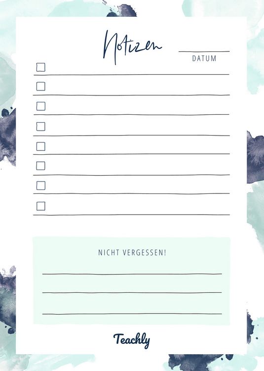 Produktbild: Teachly Notizblock A6, 50 Blatt, Mint