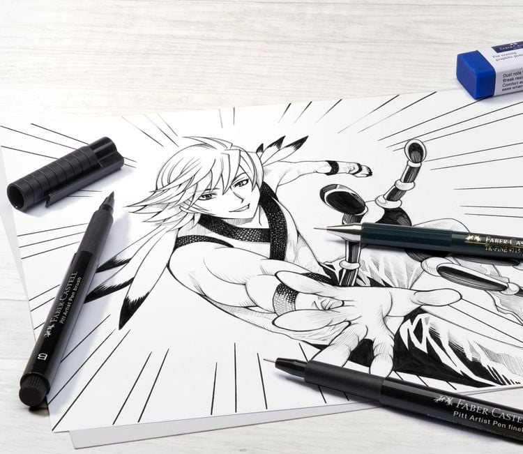 Produktbild: Faber-Castell Tuschestifte Pitt Artist Pens Manga Kaoiro, 6er Etui