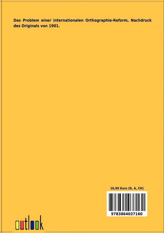 Produktbild: Das Problem einer internationalen Orthographie-Reform