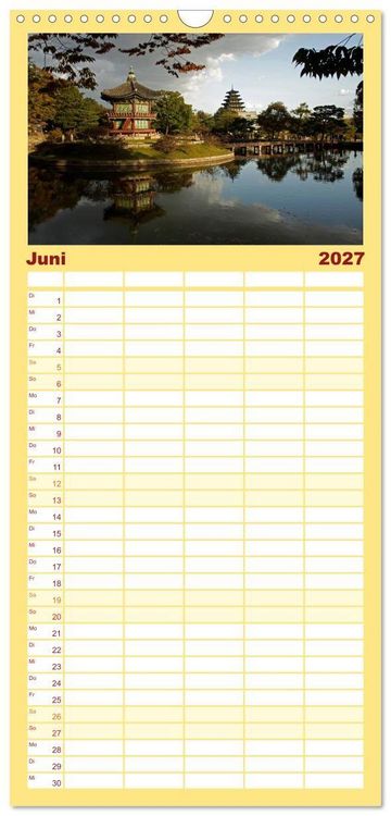 Produktbild: Familienplaner 2027 - Seoul mit 5 Spalten (Wandkalender, 21 x 45 cm) CALVENDO
