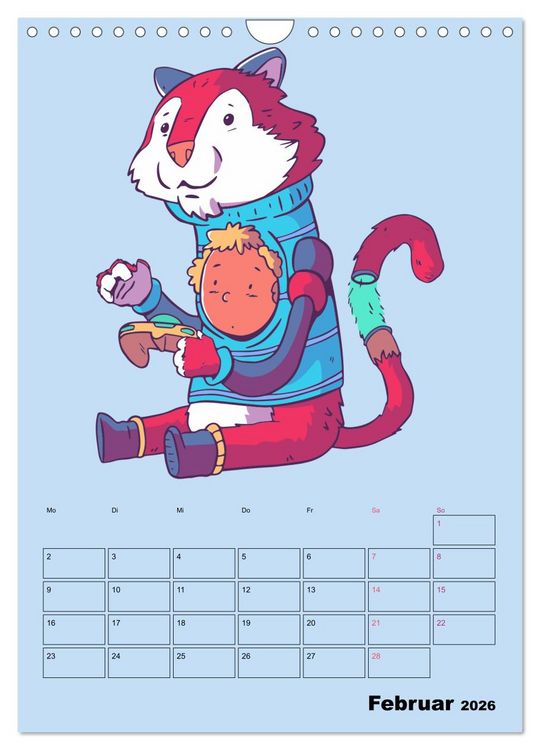 Produktbild: Lustige Gamer Tiere (Wandkalender 2026 DIN A4 hoch), CALVENDO Monatskalender