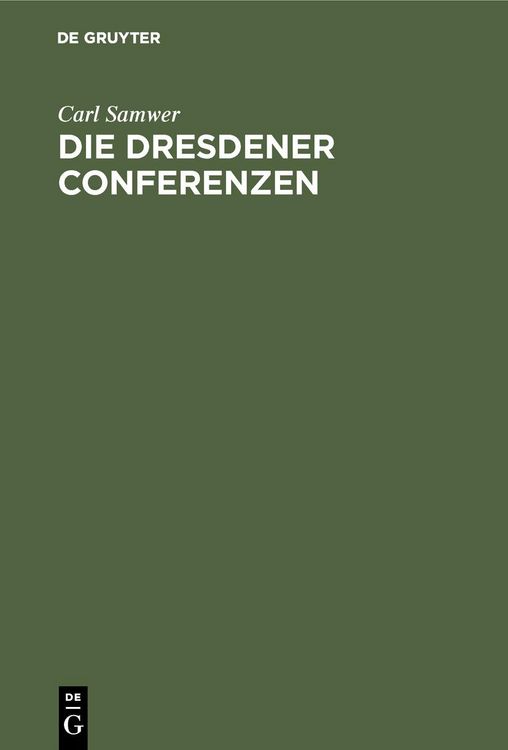 Produktbild: Die Dresdener Conferenzen