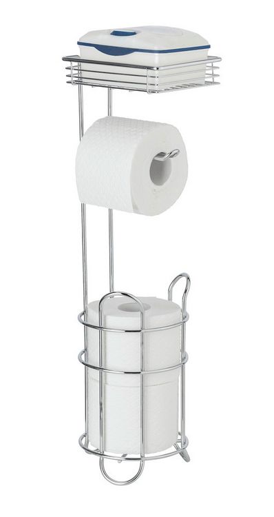 Toilettenpapierhalter stehend mit Ablage, Chrom, mit Ersatzrollenhalter  kaufen