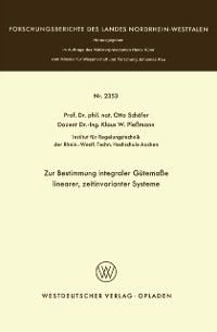 Produktbild: Zur Bestimmung integraler G&uuml;tema&szlig;e linearer, zeitinvarianter Systeme