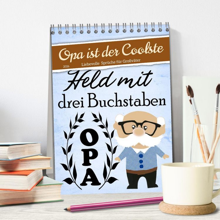 Produktbild: Opa ist der Coolste (Tischkalender 2026 DIN A5 hoch), CALVENDO Monatskalender