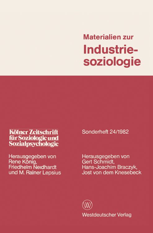 Produktbild: Materialien zur Industriesoziologie